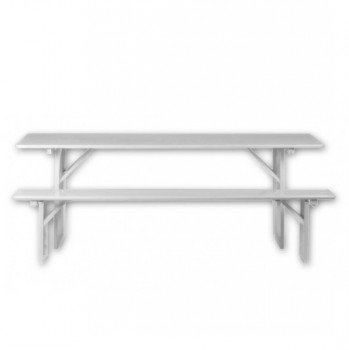 SET 1 Witte klaptafel & 2 Banken